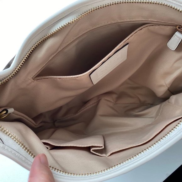 Ergo M0668-10781 Tan and Blue Multi-print Sateen with Leather Trim Hobo Bag - Picture 6 of 11